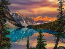 View of Lake Louise in Banff National Park.