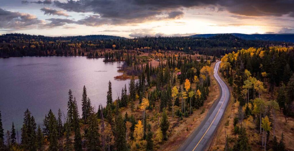 A photo of a sunrise in British Columbia