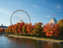 A picture of Montreal's Old Port on a sunny autumn day.