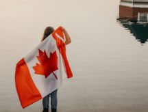 Woman with Canadian flag