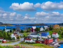 A picturesque view of Trinity, a city along the coast of Newfoundland and Labrador